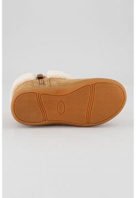 Ghete slip-on de piele intoarsa si blana sintetica