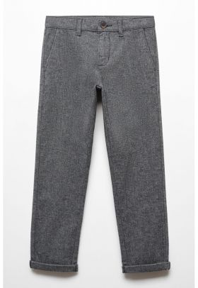 Pantaloni drepti cu model herringbone Piero