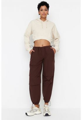 Pantaloni relaxed fit cu talie joasa