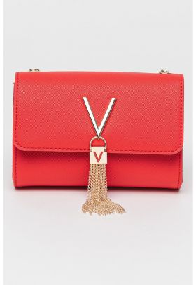 Geanta mica crossbody de piele ecologica cu aspect saffiano Divia