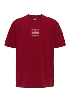 Tricou cu decolteu la baza gatului - din bumbac - cu logo