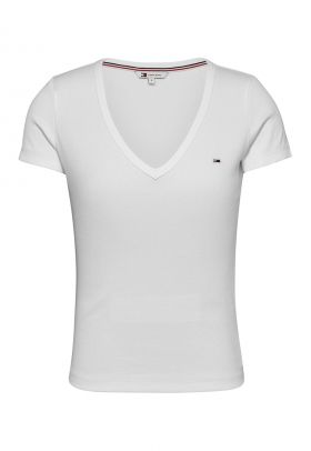 Tricou slim fit cu decolteu in V