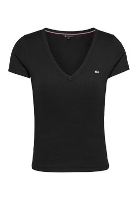 Tricou slim fit cu decolteu in V