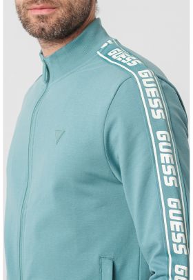 Bluza cu fermoar si benzi logo pentru fitness