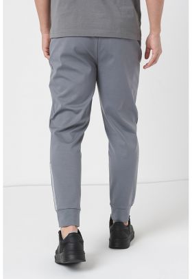 Pantaloni din amestec de bumbac cu snur de ajustare in talie