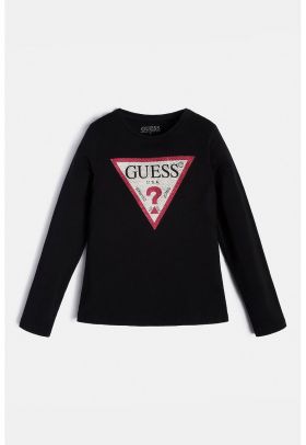 Bluza cu imprimeu logo si strasuri