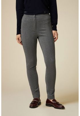 Pantaloni cu imprimeu herringbone