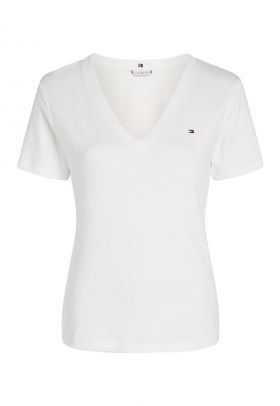 Tricou slim fit cu decolteu in V