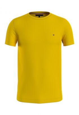 Tricou slim fit cu decolteu la baza gatului