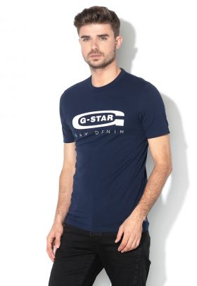 Tricou slim fit din bumbac organic cu imprimeu logo