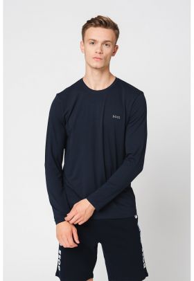 Bluza de casa regular fit cu decolteu la baza gatului