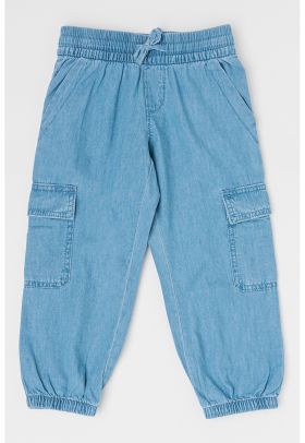 Pantaloni din denim cu snur de ajustare