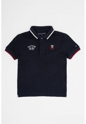 Tricou polo cu detalii brodate Icon