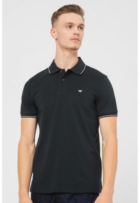 Tricou polo din pique cu logo