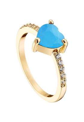 Inel placat cu aur de 18K si zirconia