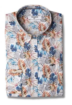 Camasa slim fit cu imprimeu tropical