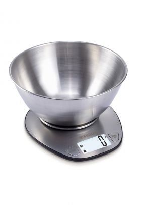 Cantar de bucatarie - Display iluminat - Functie tara - Functie cantarire lichide - 5 Kg - Full Inox