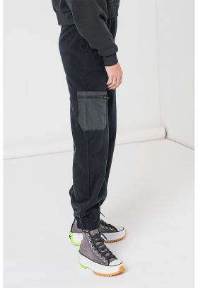 Pantaloni de trening cargo cu talie inalta