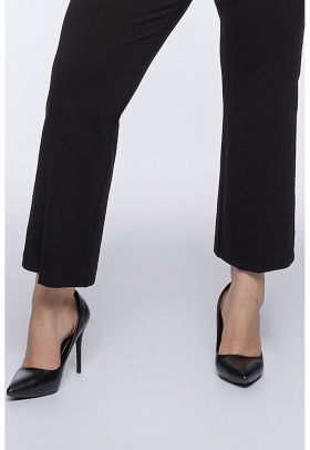 Pantaloni eleganti crop cu croiala dreapta