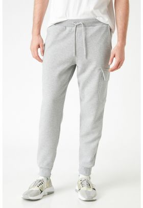 Pantaloni sport conici cu snur in talie