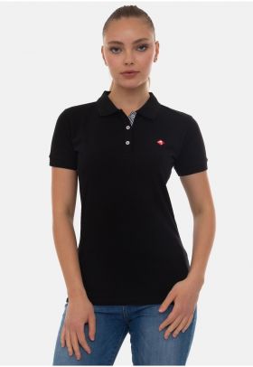 Tricou polo din bumbac cu logo brodat pe piept