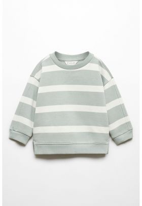 Bluza de trening cu decolteu la baza gatului si model in dungi