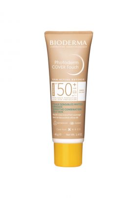 Fluid cu protectie solara Photoderm Cover Touch SPF 50+ nuanta aurie - pentru ten mixt si gras - 40 ml