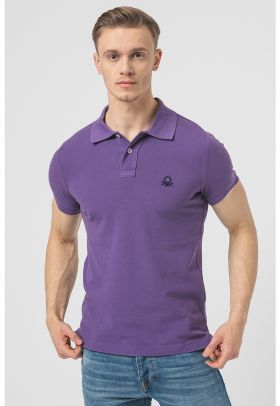 Tricou polo slim fit din bumbac