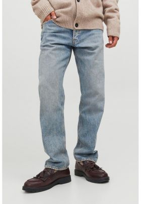 Blugi relaxed fit cu aspect decolorat