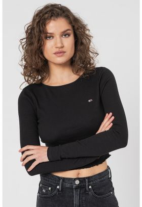 Bluza crop cu logo