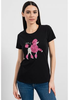 Tricou cu imprimeu cu poodle