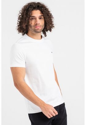 Tricou cu decolteu la baza gatului si model uni