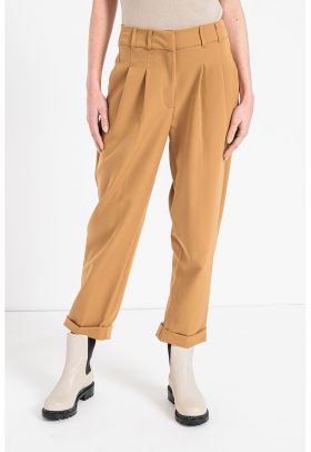 Pantaloni crop cu talie inalta