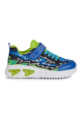 Pantofi sport din piele ecologica si plasa cu inchidere velcro
