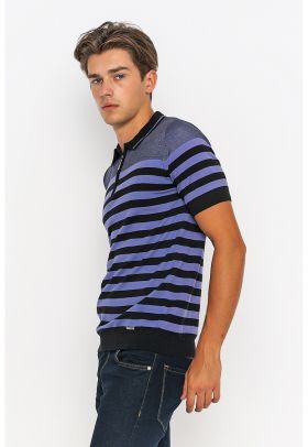 Tricou polo cu model cu dungi