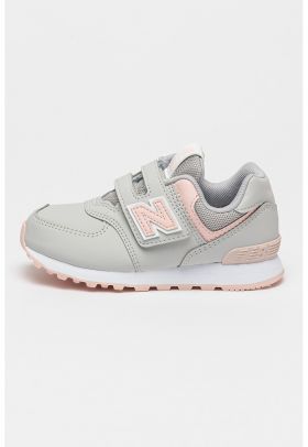 Pantofi sport de piele ecologica cu detalii logo si velcro 574