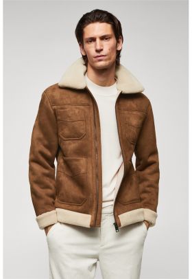 Jacheta cu captuseala de blana shearling sintetica Nestor