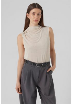 Bluza fara maneci cu decolteu drapat