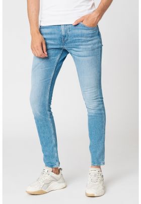 Blugi skinny cu aspect decolorat