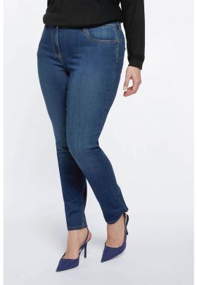 Blugi slim fit cu talie inalta