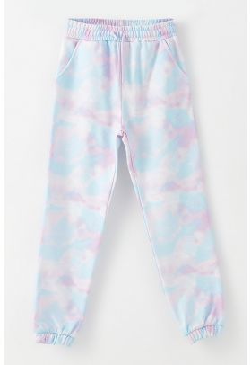 Pantaloni sport cu imprimeu tie-dye