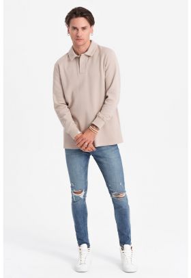 Bluza polo din amestec de bumbac