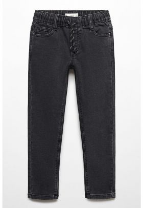 Blugi slim fit cu snur de ajustare in talie