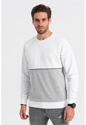 Bluza de trening cu decolteu la baza gatului si model colorblock