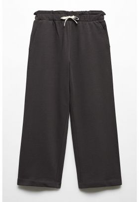 Pantaloni de trening cu croiala ampla si snur de ajustare