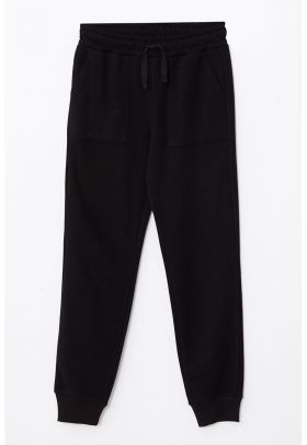 Pantaloni sport conici cu snur in talie