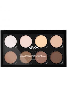 Paleta de iluminare si conturare NYX PM Highlight and Contour Pro Palette - 21.6 g