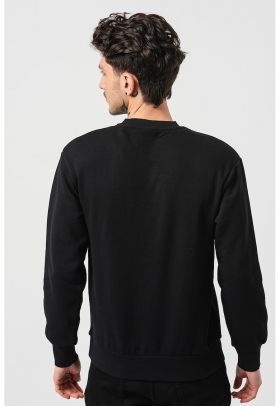 Bluza de trening cu decolteu la baza gatului si logo
