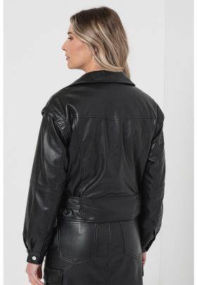 Jacheta biker de piele ecologica