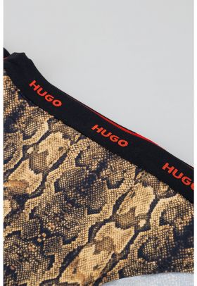 Chiloti cu animal print si banda logo in talie
